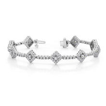 7.25 Carats Round Cut Sparkling Genuine Diamonds Link Bracelet White Gold 14K