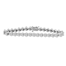 7.35 Carats Sparkling Real Diamond Women Tennis Bracelet White Gold 14K