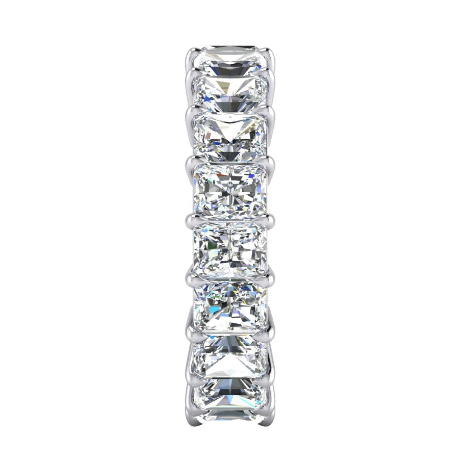 7.35 Ct. Radiant Cut Genuine Natural Earth Mined Diamond Eternity Engagement Band Gold