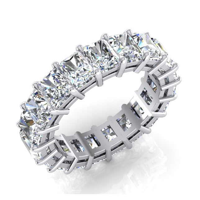 7.35 Ct. Radiant Cut Diamond Eternity Engagement Band Gold