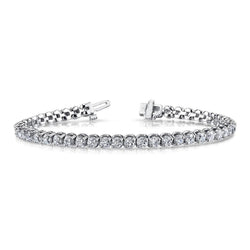 7.36 Carats Round Cut Natural Diamond Bracelet Solid White Gold 14K