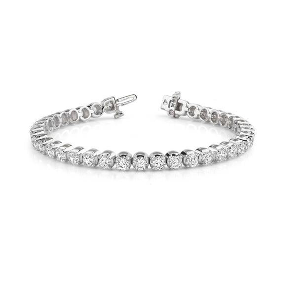 7.40 Carats Round Cut Natural Diamonds Bracelet New White Gold 14K