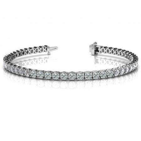 7.5 Carats Round Genuine Diamond Tennis Bracelet White Gold 14K Jewelry New