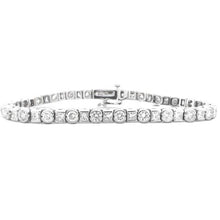 7.5 Ct Princess And Round Real Diamond Tennis Bracelet White Gold Jewelry