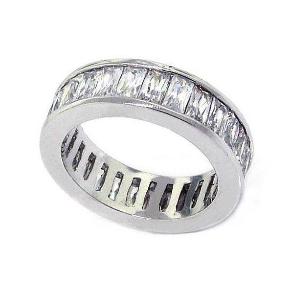7.50 Carats Channel Set Radiant Cut Real Diamond Eternity Engagement Band