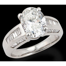 7.50 Ct. Oval Genuine Diamond Solitaire With Accents Ring