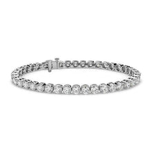 7.60 Carats Real Sparkling Brilliant Cut Diamonds Tennis Bracelet WG 14K