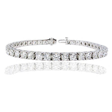 7.60 Carats Sparkling Brilliant Cut Natural Diamonds Tennis Bracelet WG