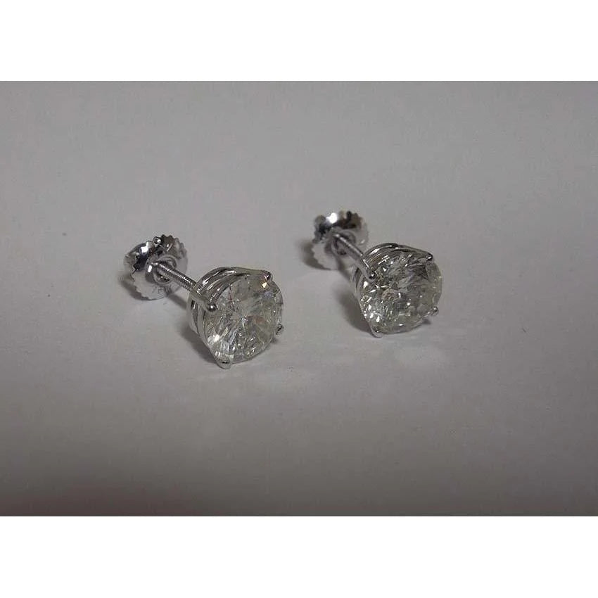 7.60 Ct. Round Cut Real Diamonds Stud Earring Big Diamonds Platinum Earring