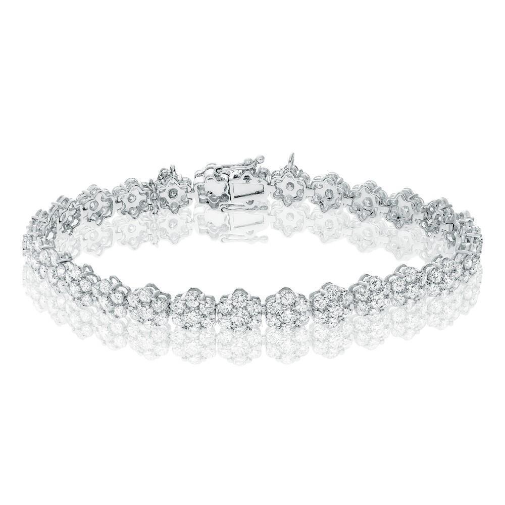 7.80 Carats Round Cut Gorgeous Natural Diamond Lady Bracelet 14K White Gold