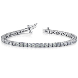 7.80 Carats Round Prong Setting Natural Earth Mined Diamond Tennis Bracelet WG 14K