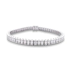 7.80 Ct Channel Set Baguette Cut Natural Earth Mined Diamond Tennis Bracelet White Gold