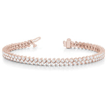 7.85 Carats Round Real Diamond Tennis Bracelet Rose Gold 14K