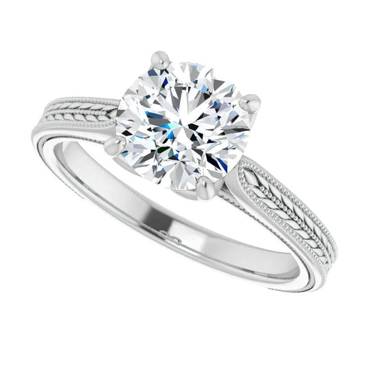 Luxury Diamond Single Stone Ring 5 ct – front view