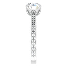 Single Stone Ring 14K White Gold with Diamond – side view