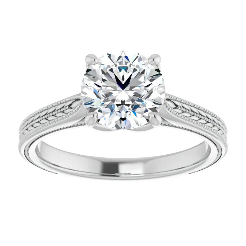Single Stone Ring 14K White Gold with Diamond – angle view