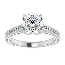 Single Stone Ring 14K White Gold with Diamond – angle view