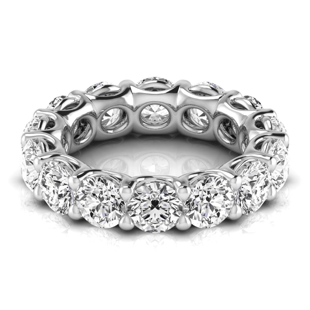 Fine Diamond Eternity Band 7-ct 14 Karat White Gold – front view