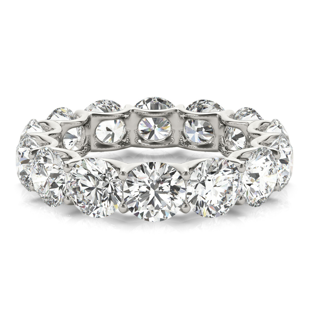 Round Brilliant Diamond ring in 14K White Gold – angle view