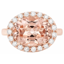 8.10 Ct Morganite Fancy Ring With Natural Earth Mined DIAMOND ( NOT LAB GROWN )s Rose Gold 14K