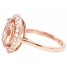 8.10 Ct Morganite Fancy Ring With Natural Earth Mined DIAMOND ( NOT LAB GROWN )s Rose Gold 14K