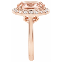 8.10 Ct Morganite Fancy Ring With Natural Earth Mined DIAMOND ( NOT LAB GROWN )s Rose Gold 14K