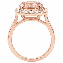 8.10 Ct Morganite Fancy Ring With Natural Earth Mined DIAMOND ( NOT LAB GROWN )s Rose Gold 14K