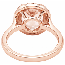 8.10 Ct Morganite Fancy Ring With Natural Earth Mined DIAMOND ( NOT LAB GROWN )s Rose Gold 14K
