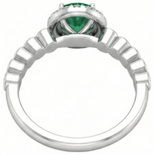 8.15 Carats Round Cut Green Emerald With Natural Earth Mined Diamonds Wedding Ring 14K WG