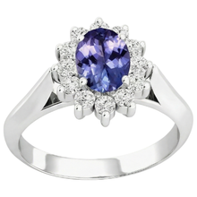8.25 Carats Tanzanite With Natural Earth Mined Diamonds Wedding Ring White Gold 14K