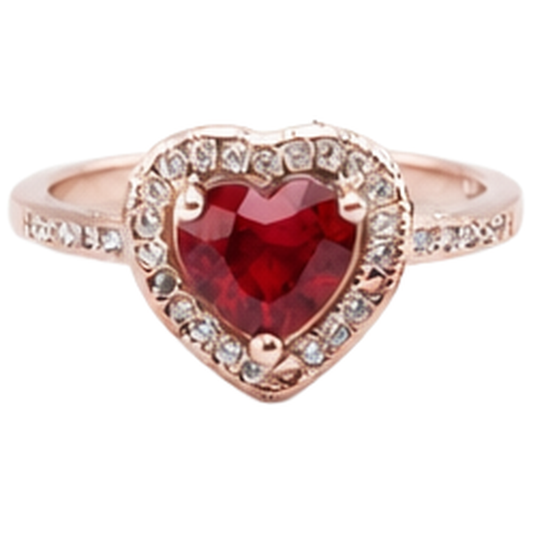 8.5 Carats Red AAA Ruby With Natural Earth Mined DIAMOND ( NOT LAB GROWN ) Ring Rose Gold 14K