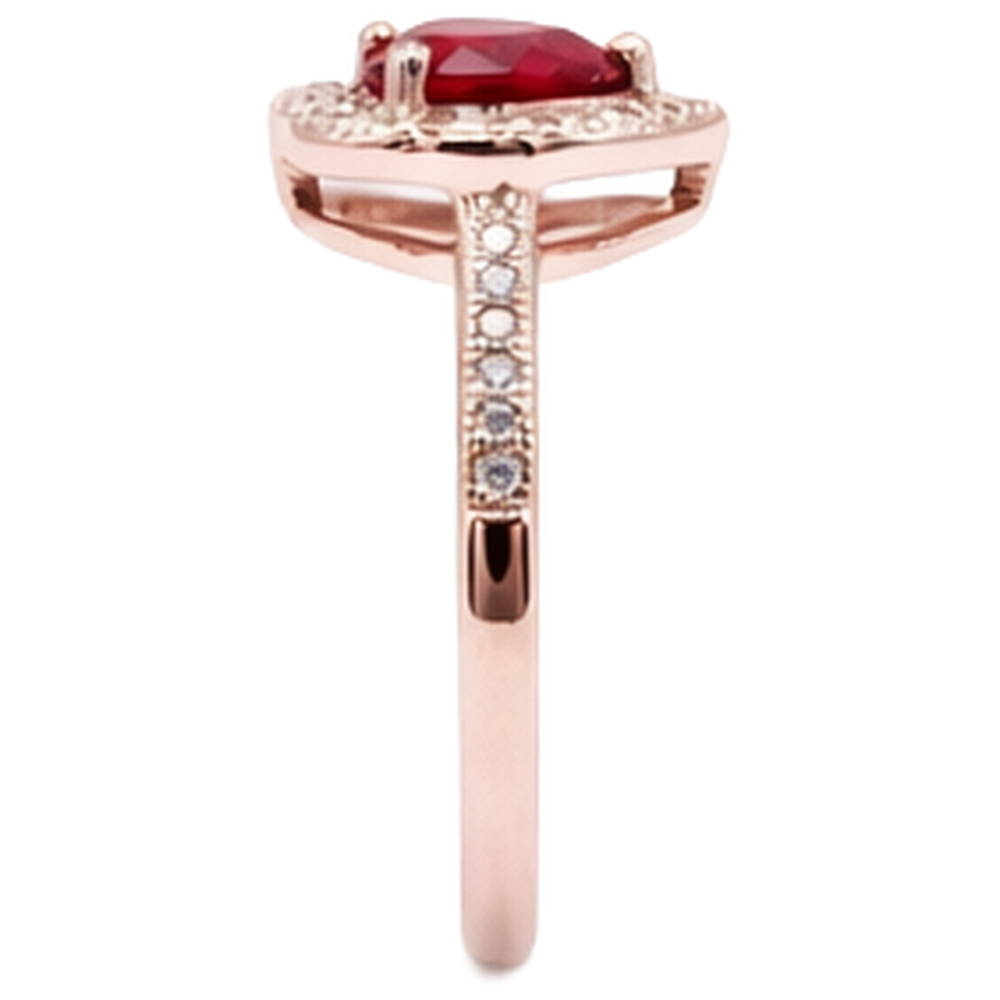 8.5 Carats Red AAA Ruby With Natural Earth Mined DIAMOND ( NOT LAB GROWN ) Ring Rose Gold 14K
