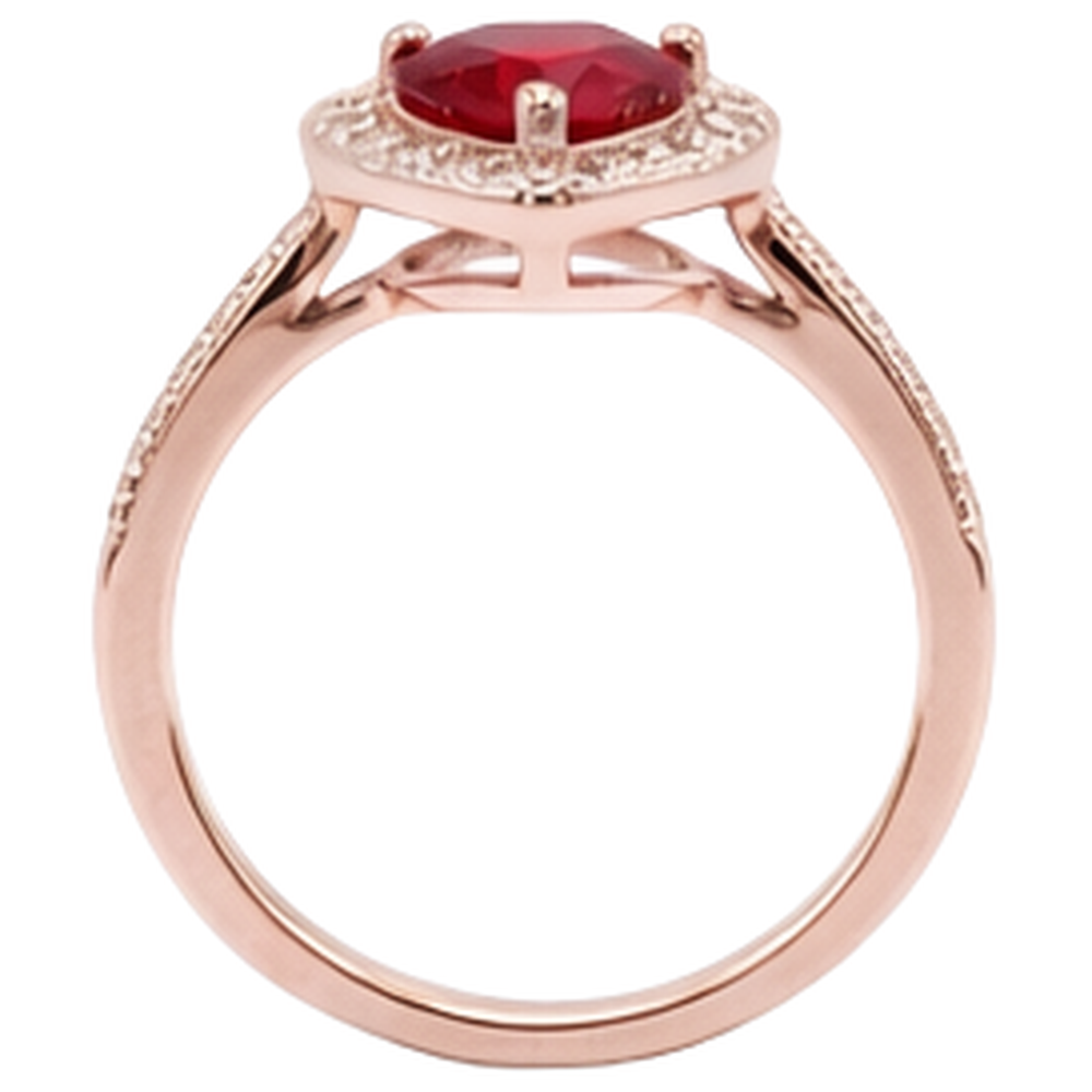 8.5 Carats Red AAA Ruby With Natural Earth Mined DIAMOND ( NOT LAB GROWN ) Ring Rose Gold 14K