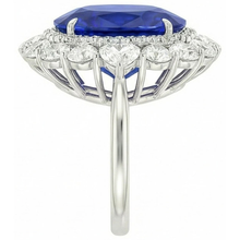 natural round sapphire 8.50ct ring profile view