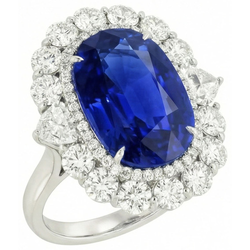 Natural Sapphire Ring 8.50ct - White Gold 14K