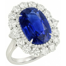 natural round sapphire 8.50ct ring side angle