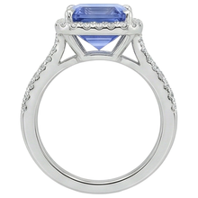 8.75 Ct Emerald Shape Tanzanite With Round Natural Earth Mined Diamonds Ring Gold New