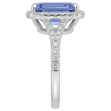 8.75 Ct Emerald Shape Tanzanite With Round Natural Earth Mined Diamonds Ring Gold New