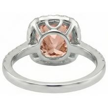 8.75 Ct Sparkling Morganite And Natural Earth Mined DIAMOND ( NOT LAB GROWN )s Ring White Gold 14K