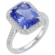 8.81 Ct. Radiant Ceylon Sapphire And Natural Earth Mined DIAMOND ( NOT LAB GROWN )s Engagement Ring