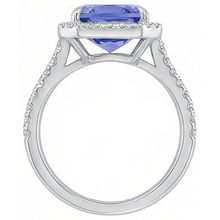 8.81 Ct. Radiant Ceylon Sapphire And Natural Earth Mined DIAMOND ( NOT LAB GROWN )s Engagement Ring