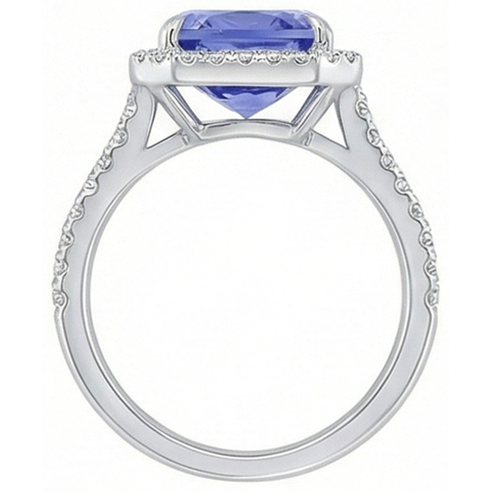 8.81 Ct. Radiant Ceylon Sapphire And Natural Earth Mined DIAMOND ( NOT LAB GROWN )s Engagement Ring