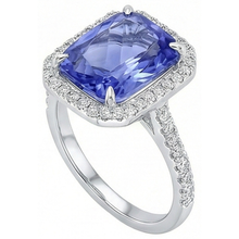 8.81 Ct. Radiant Ceylon Sapphire And Natural Earth Mined DIAMOND ( NOT LAB GROWN )s Engagement Ring