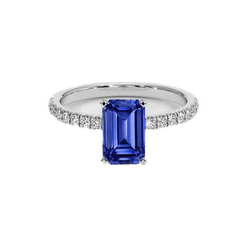 8 Carat Blue Sapphire Ring With Diamonds