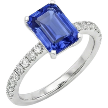 8 Carat Blue Sapphire Ring With Natural Earth Mined Diamonds