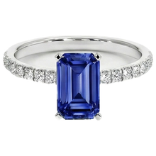 8 Carat Blue Sapphire Ring With Natural Earth Mined Diamonds