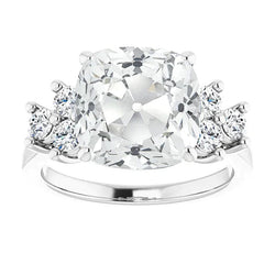 8 Carat Cushion And Round Real Diamond Ring