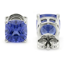 8 Carat Princess Sri Lankan Sapphire Studs Earrings Women Jewellery
