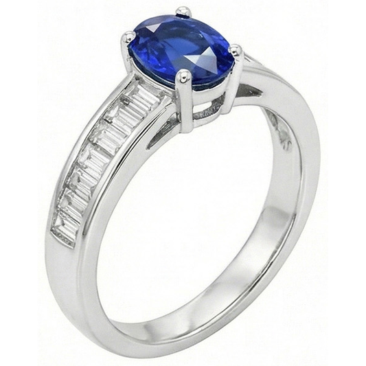 8 Carat Sapphire Engagement Ring With Accents