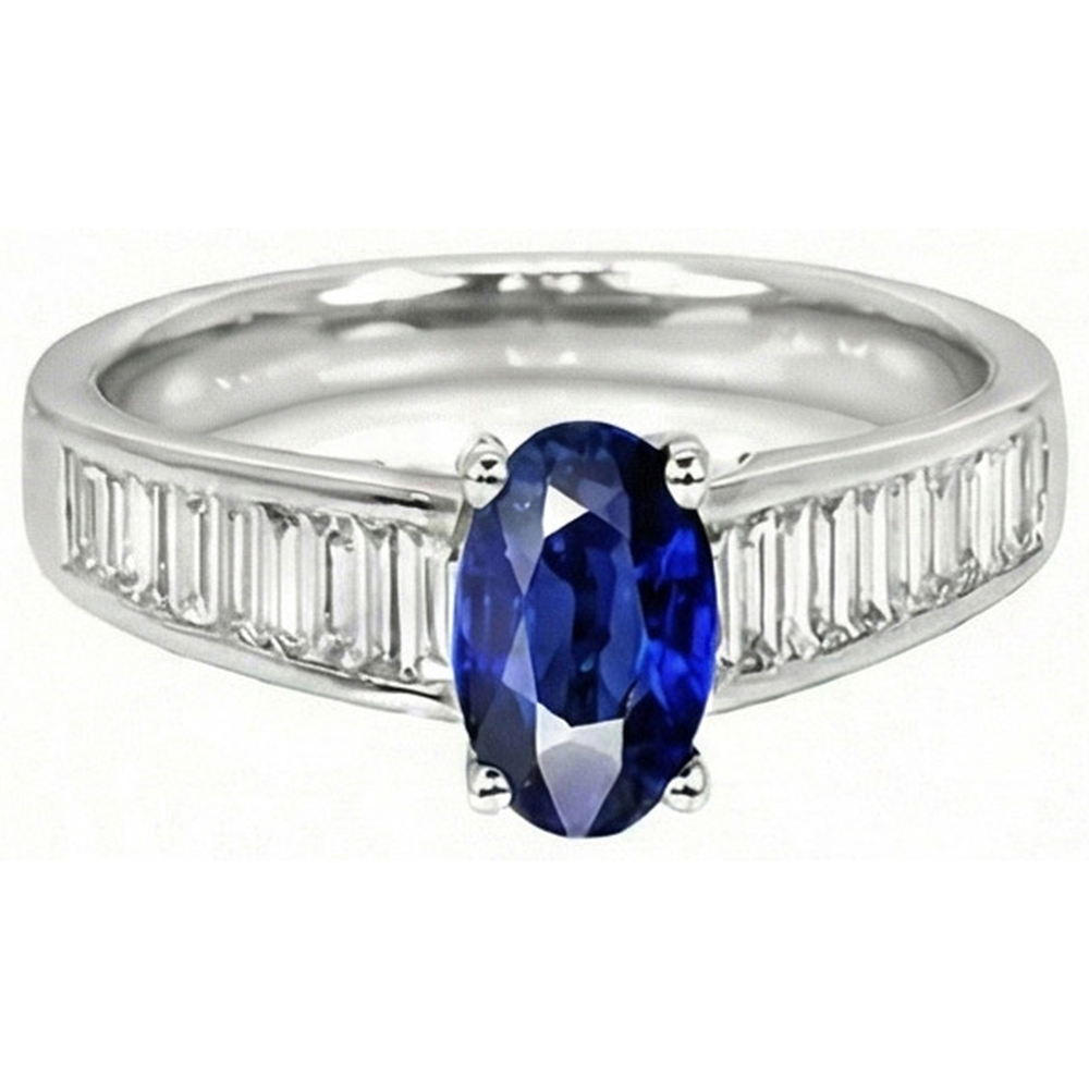 8 Carat Sapphire Engagement Ring With Accents